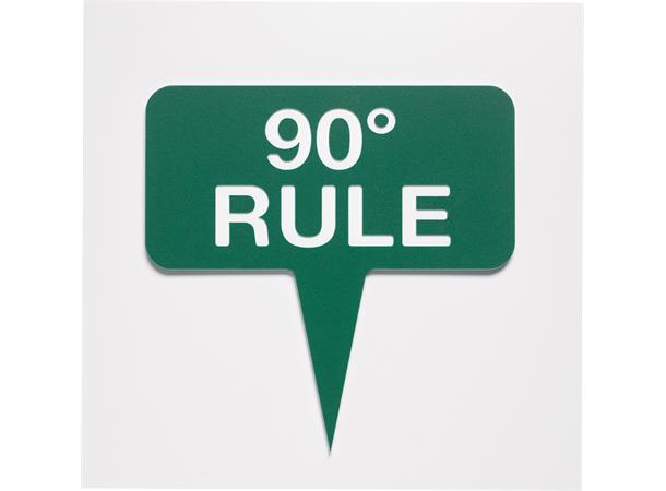 5" x 10" Single-Sided Green Line Sign 90 Degree Rule SG08725